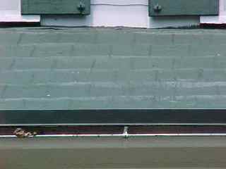 Front view of restored roof