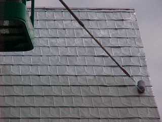 Close up of application by roller