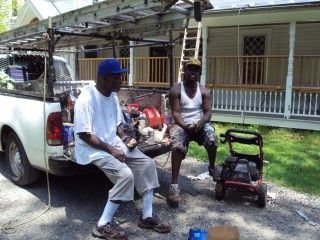 Two of the most experienced tin shingle restorers on the east coast