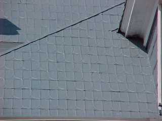 Broad view of finished work with Williamsburg blue acrylic