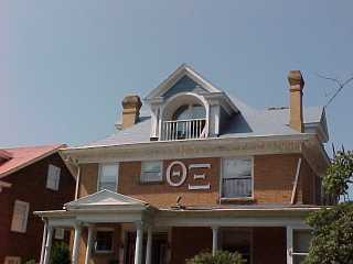 Front view of fraternity house