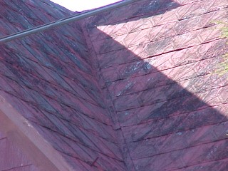 Valley of roof with a few repairable holes