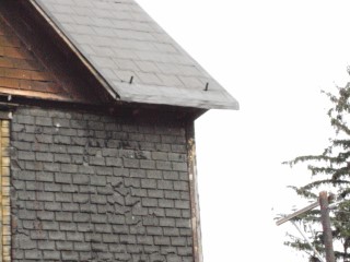 Damaged corner repaired and primed