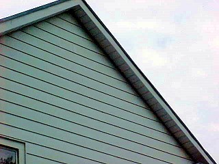 Peaked roof shows little wear and tear