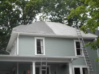 Another view of the work in progress illustrating the primer and single coating