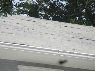 A view of the roof that shows that the shingles are laying quite flat for a 100 year old roof